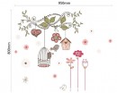Vigne de fleurs et oiseax cage